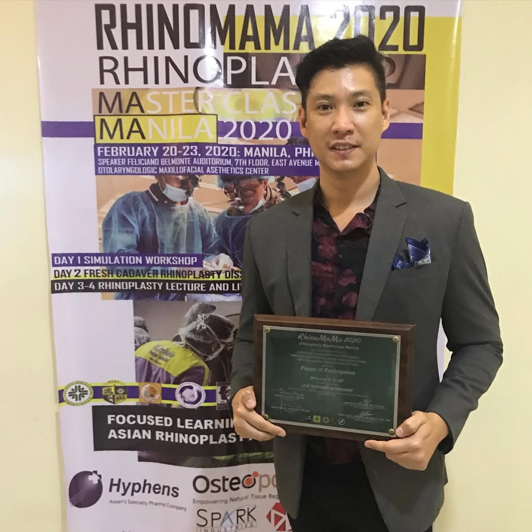Dr. Bien Po at the RhinoMaMa Rhinoplasty Masterclass Manila at East Avenue Medical Center in February 2020