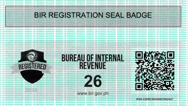 BienPoMD BIR Registration Seal Badge with a QR code for registration verification